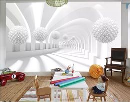 3D Wallpaper Three-dimensional space white sphe Background Wall Mural Living Room Bedroom Home Decor Wall Paper For Walls 3D Papel De Parede