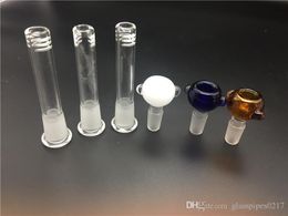 high quality Cheap colored 14mm male Glass Bowl 14.4mm Female to 18.8mm male Joint Downstem Smoking pipes down stem For Oil Rigs Bongs