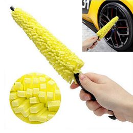 Plastic Auto Car Wheel Brushes Cleaning Brush Wheel Rims Tire Cleaning Brush Car Wash Sponges Handle Brush LX1281