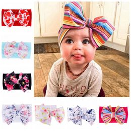 Flower Headband Floral Bows Hair Band Bohemia Newborn Turban Baby Girls Headwrap Fashion Hair Accessories 10 Designs Wholesale