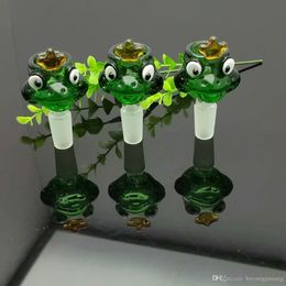 Green Frog Bubble Head Wholesale Bongs Oil Burner Pipes Water Pipes Glass Rigs Smoking