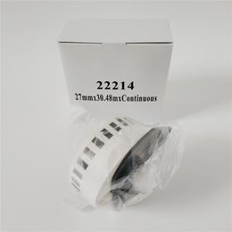 6 x Rolls Brother DK 22214 DK-22214 DK22214 DK2214 DK-2214 DK 2214 Compatible Continuous Labels 12mm x 30.48m with black plastic spool