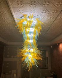 Multicolor Pendant Lamps 100% Art Light Handmade Blown Glass Ceiling Lighting LED for Coffee House Office Villa Stair Decoration