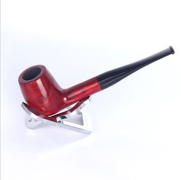 Hand-disassembled cigarette holder pipe with straight rod and round bottom hammer pipe in old mahogany fashion