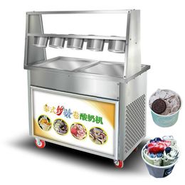 Commercial Different Style Yoghourt Fried Ice Cream Machine with Foot Defrosting Function Stainless Steel High Quality Ice Cream Roll Machine