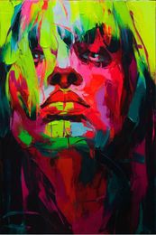 Modern Portrait 100% Handworked Oil Painting Francoise Nielly Palette Knife Impression Home Artworks Concave and Convex Texture Face223