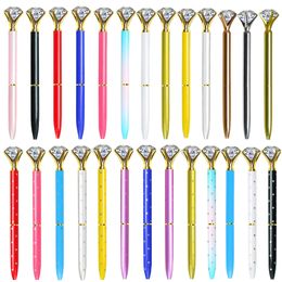 Kawaii Beautiful Diamond Ballpoint Pen Crystal Big Diamond Pens for School Office Women Wedding Bridal Shower Decor Gifts