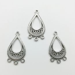 Lot 100pcs water drop antique silver charms pendants Jewellery DIY For Necklace Bracelet Earrings Retro Style 27*15mm