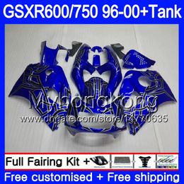 Body +Tank For SUZUKI SRAD GSXR 750 600 GSXR600 96 97 98 99 00 291HM.6 GSXR-600 GSXR750 Blue silvery hot 1996 1997 1998 1999 2000 Fairings