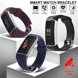 smart watch heart rate Canada - W7 Smart Bracelet GPS Heart Rate Monitor Fitness Tracker Sports Smart Watch Waterproof Color Screen Wristwatch For iOS Android iPhone Watch