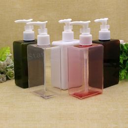 12pcs/lot 300ml White Pump Multicolor Bottle Toiletries Container Refillable Plastic Dispenser Travel Cosmetic Bottle