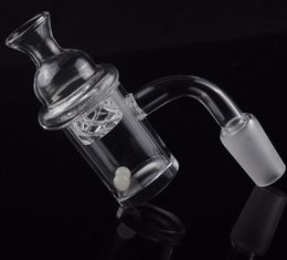 New 5mm Thick Bottom Quartz Banger Nail with cyclone Spinning Carb Cap & Terp Pearl Ball 10mm 14mm 18mm Female Male For Glass Bongs