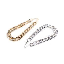 Fashion Pet Dog Necklace Collars Thick Gold Chain Plated Plastic Identified Safety Collar Puppy Dogs Supplies 36cm/45cm ZC0040