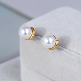 Fashion-Top quality stud earring with pearl and zircon in 0.8cm women summer earring PS6752