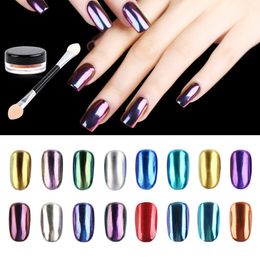 Sellington Nail Polish Glitter Nail Art Flash Dust Shiny Chrome Powder Metal Nail Art Deco Pigment 12 Color SZ300