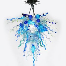 Fancy Blue Bubbles Lamps Chain Hanging Table Top Center Pieces Blown Glass Chandelier Lighting Style Chandeliers