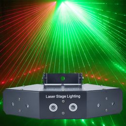 professional laser lights Australia - RGB 6 Lens Scan Laser Light Linear Beam Effect Scanning Laser Light Professional Laser Show System Projector Beam Stage Lighting