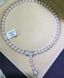 Free shipping 10-11mm classic design white round pearl necklace 24 "