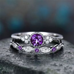 Elegant creative high end women wedding ring 2 pairs per set wholesale custom diamond ring engagement ring