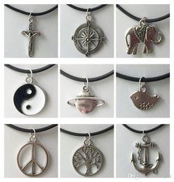 Statement Necklaces Anchor Leaves Gossip Hand Steering Geometry Necklace Jewellery Compass Circle Round Pendants Necklaces