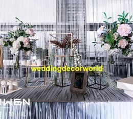 New style gold mental stand square box pillar wedding decorate flower arrange stand wedding decoration pillar column decor0596