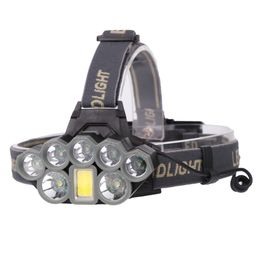 XANES 4108 3000LM 2T6 5XPE LED+COB 6 Modes Bicycle Camping Headlamp 218650 Battery USB Rechargeable