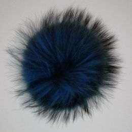 Handmade Smart Real Raccoon Fur Accessories Keychain PomPom ball for hat/bags detachable metal snap button