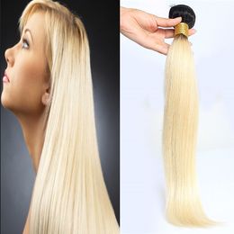 Human Hair Bundles 1PC ombre human hair virgin peruvian hair extensions 100g 8"--32"double weft,no shedding, tangle free