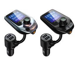 -D4 D5 Wireless Bluetooth Car Kit MP3 Player Transmissor de Rádio Adaptador de Áudio QC3.0 FM Speaker FAST USB Carregador Aux LCD Display
