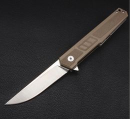 Top Quality 2 Handle Colours Ball Bearing Flipper Fold Knife D2 Satin Blade Fast Open Survival EDC Pocket Knives