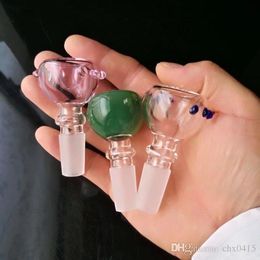 Threaded coloured point bubble head Wholesale Glass Hookah, Glass Water Pipe Fittings, Free Shipping