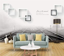 Vintage feelings railway box art background wall painting modern wallpaper for living room