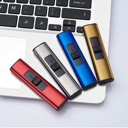 Newest Colourful USB Cyclic Charging Lighter Windproof Portable Mini Display Light Innovative Design For Cigarette Bong Smoking Pipe DHL
