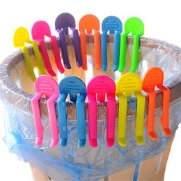 Bathroom Kitchen Storage Sealing Clip Garbage Can Waste Bin Trash Bag Fixed Clip Wash Cloth Clip Holder yq01584