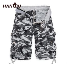 2019 New Camouflage Loose Men Cool Summer Military Camo Pantaloni corti Vendita calda Homme Cargo Shorts No Belt C19041901