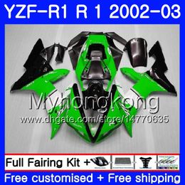 Bodys For YAMAHA YZF-1000 YZF R 1 YZF R1 2002 2003 hot green stock Bodywork 237HM.48 YZF 1000 YZF-R1 02 YZF1000 Frame YZFR1 02 03 Fairing