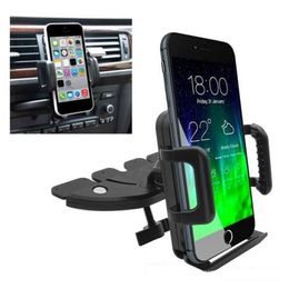 Car CD Cell Phone Stand Holder High Quality 360 Degree Rotationg Dash Slot For Samsung For iPhone Car Mount Stand