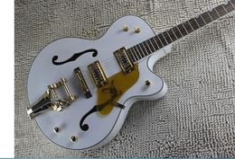 2014 New Style Hot Sale Korean Tuners FalconSemi Hollow Tremolo White Electric Guitar Free Shipping