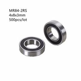 500pcs/lot Free shipping MR84RS MR84-2RS MR84 RS 2RS 4x8x3mm Rubber sealed deep groove Ball Bearing Miniature mini 4*8*3mm