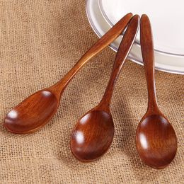 18cm Natural Wooden Spoons Tea Coffee Stirring Spoon Small Soup Honey Spoons for Kitchen Dining Bar Tool