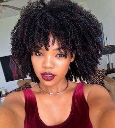 Wholesale new hairstyle soft brazilian Hair short cut kinky curly natural wig Simulation Human Hair curly wig for woman