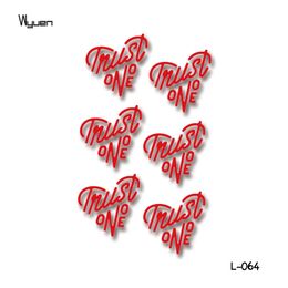 Wyuen Red Love Fake Tattoo For Adults Body Art Creative Letters Trust No One Love Wrist Waterproof Temporary Tatoo Sticker L 064