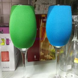 Wholesale summer Assorted Colors Wine Glass Insulator Drink Holder Neoprene Sleeve wine glass cover custom logo