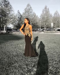 free sihpping Long Mermaid Prom Dresses Illusion Lace Appliques Sleeveless Prom Gowns Black O-Neck Party Dresses