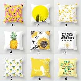 Fruit Sofa Bed Cushion Cover Peach Velvet Pillowcase Geometry Nordic Pillowcase Pineapple Home Decorative Cushion Cover