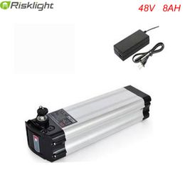 Customised ebike battery 48v 8ah li-ion battery pack with charger and led light for sliver fish e-bike