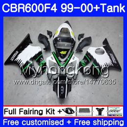 Body +Tank For HONDA CBR600 F4 CBR 600 F4 FS CBR600 F 4 287HM.15 CBR600F4 99 00 CBR600FS CBR 600F4 Green black hot 1999 2000 Fairings kit