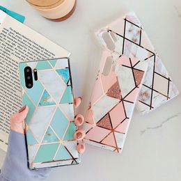 new Galvanised splicing diamond marble mobile phone case for Samsung Note 10 Pro S11 mobile phone case dhl free