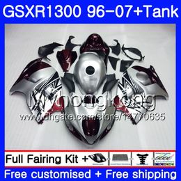 Bodys For SUZUKI GSXR 1300 1996 2002 2003 2004 2005 2006 2007 333HM.126 GSXR-1300 GSXR1300 Hayabusa 96 02 03 04 05 06 Red silvery Fairing