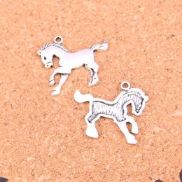 82pcs Charms horse steed Antique Silver Plated Pendants Making DIY Handmade Tibetan Silver Jewelry 23*25mm